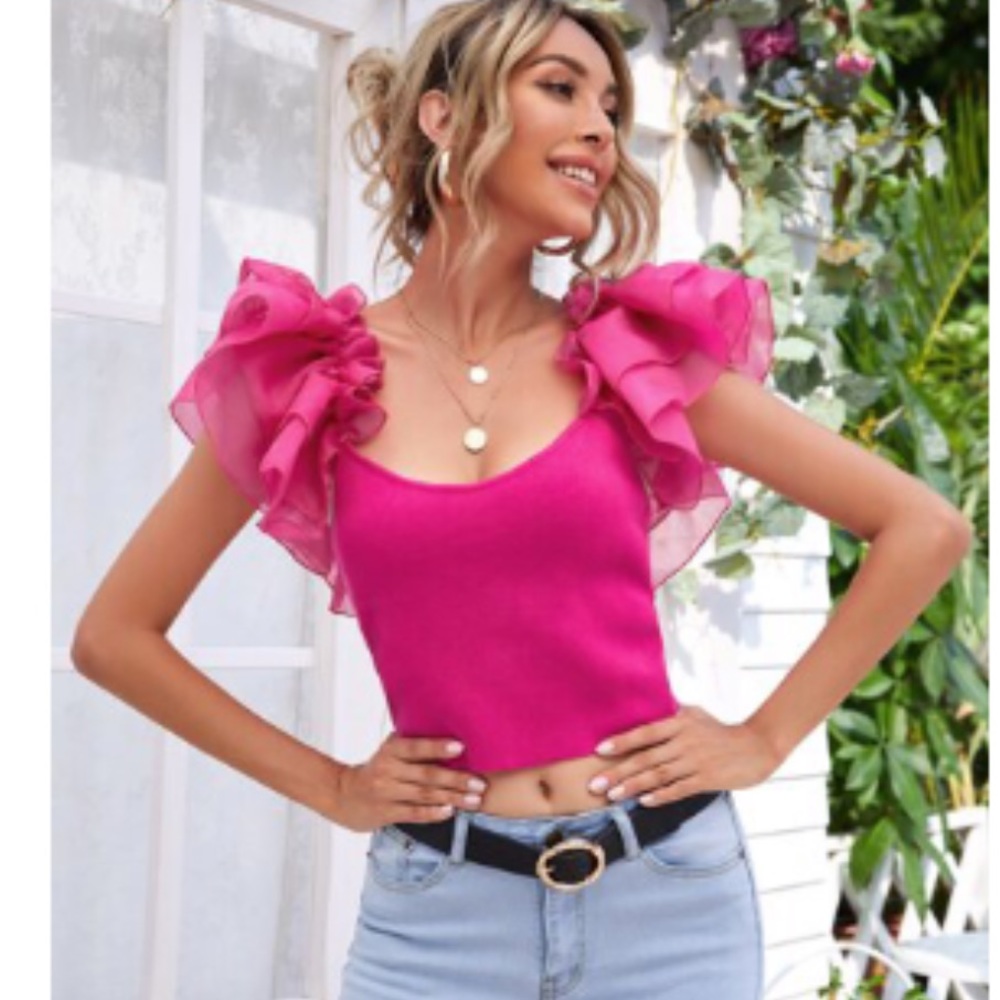 Pink Ruffle Top